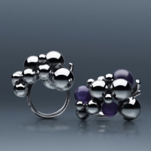 Ring Grape only Silver or with Amethyst also available with black Agate  large 40mmX30mm small 25mmX15mm